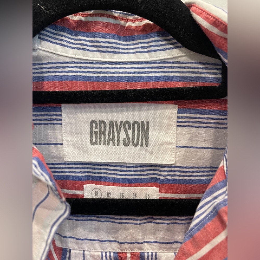 Anthropologie Blouse S GRAYSON Jasmine HERO Buttondown Stripe Cotton 01 - Picture 7 of 11